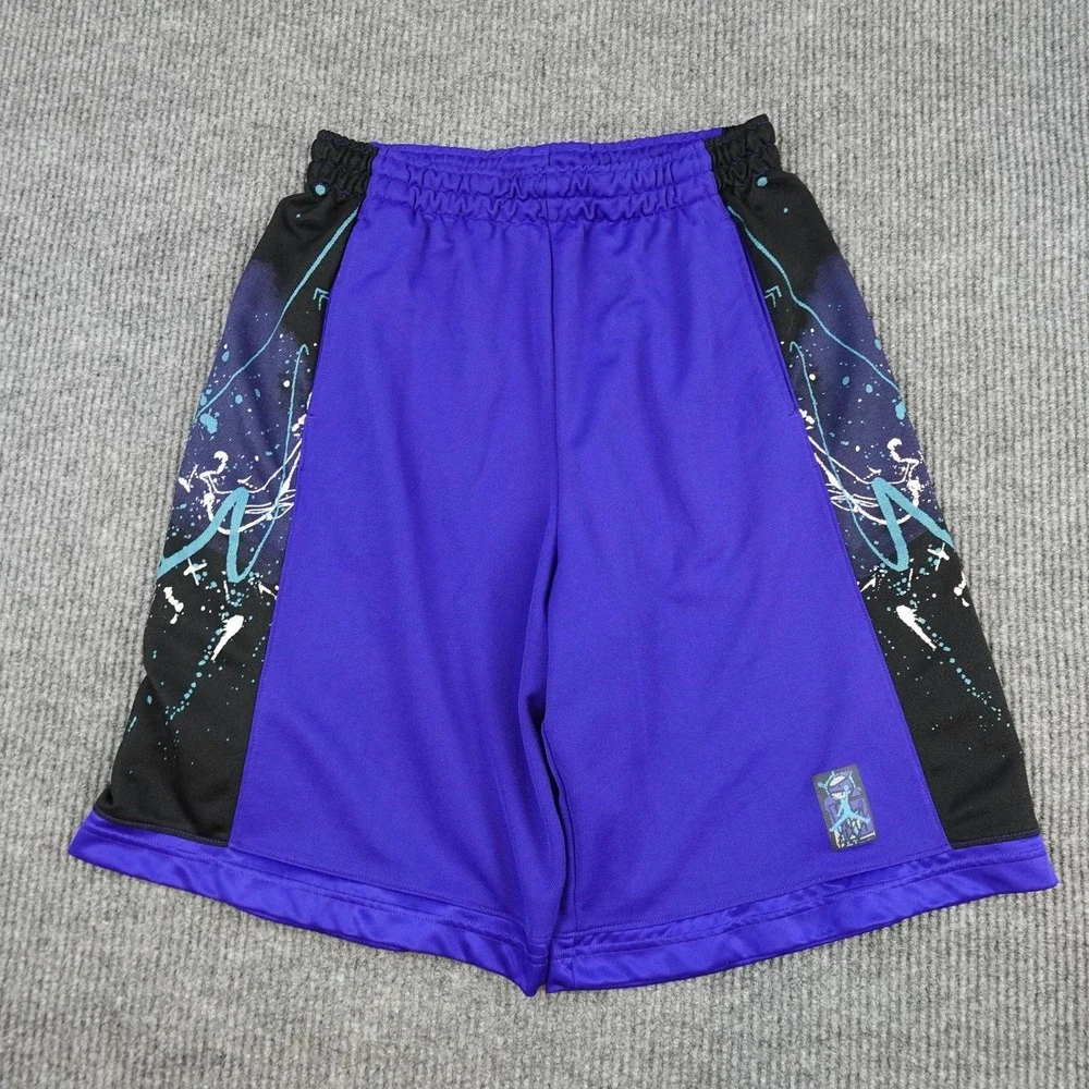Jordan Shorts Mens Large Blue Basketball Mesh Colorblock 11 Inseam Graphic